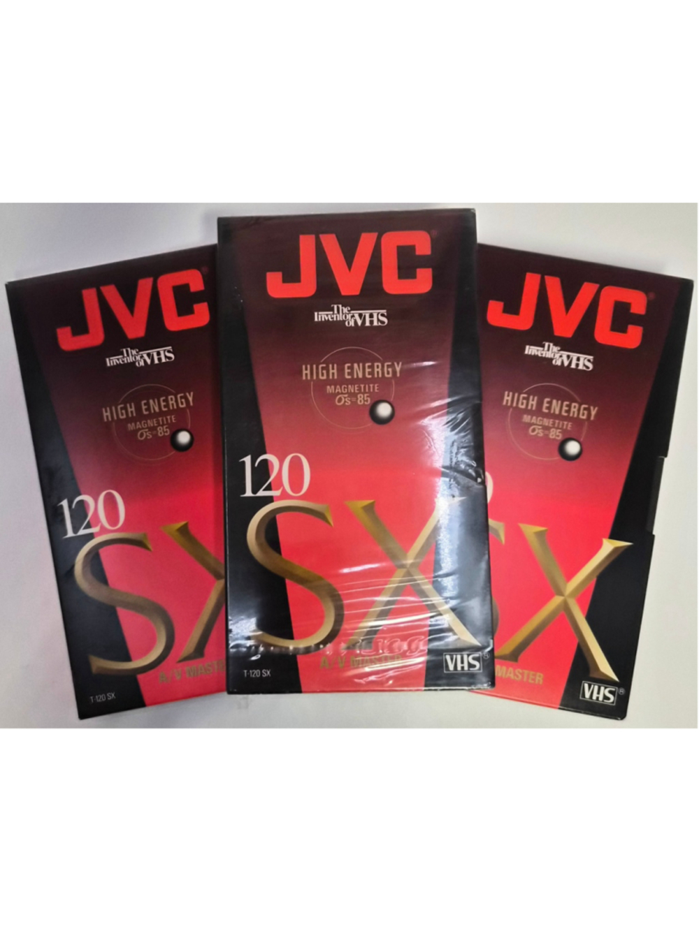 JVC T-120 SX VHS Blank Tapes Lot of 3 New Sealed High Energy Vintage 120 Min